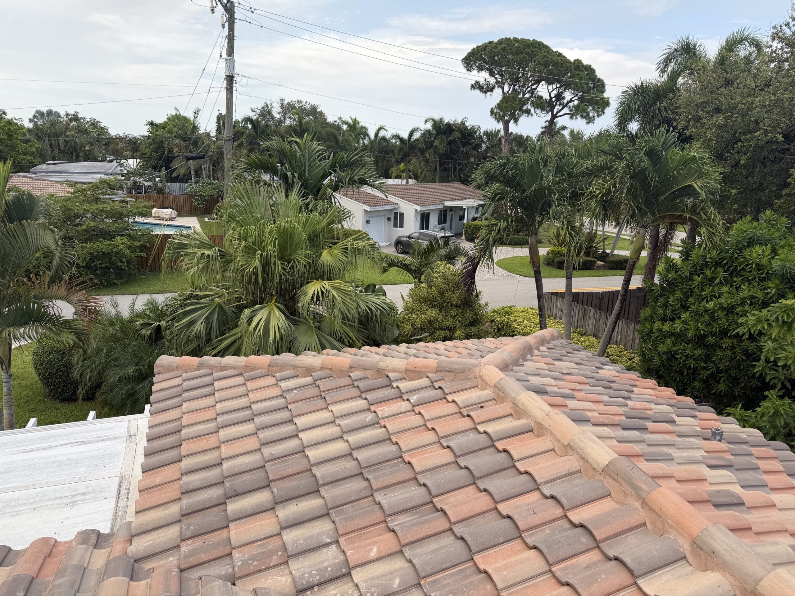 Overview of completed tile roof in Wilton Manors, FL